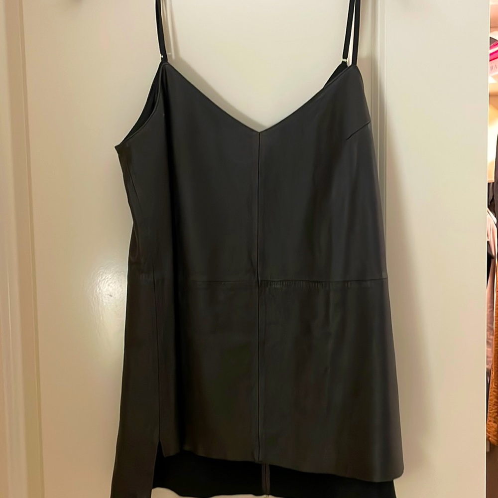 Real leather tank top
